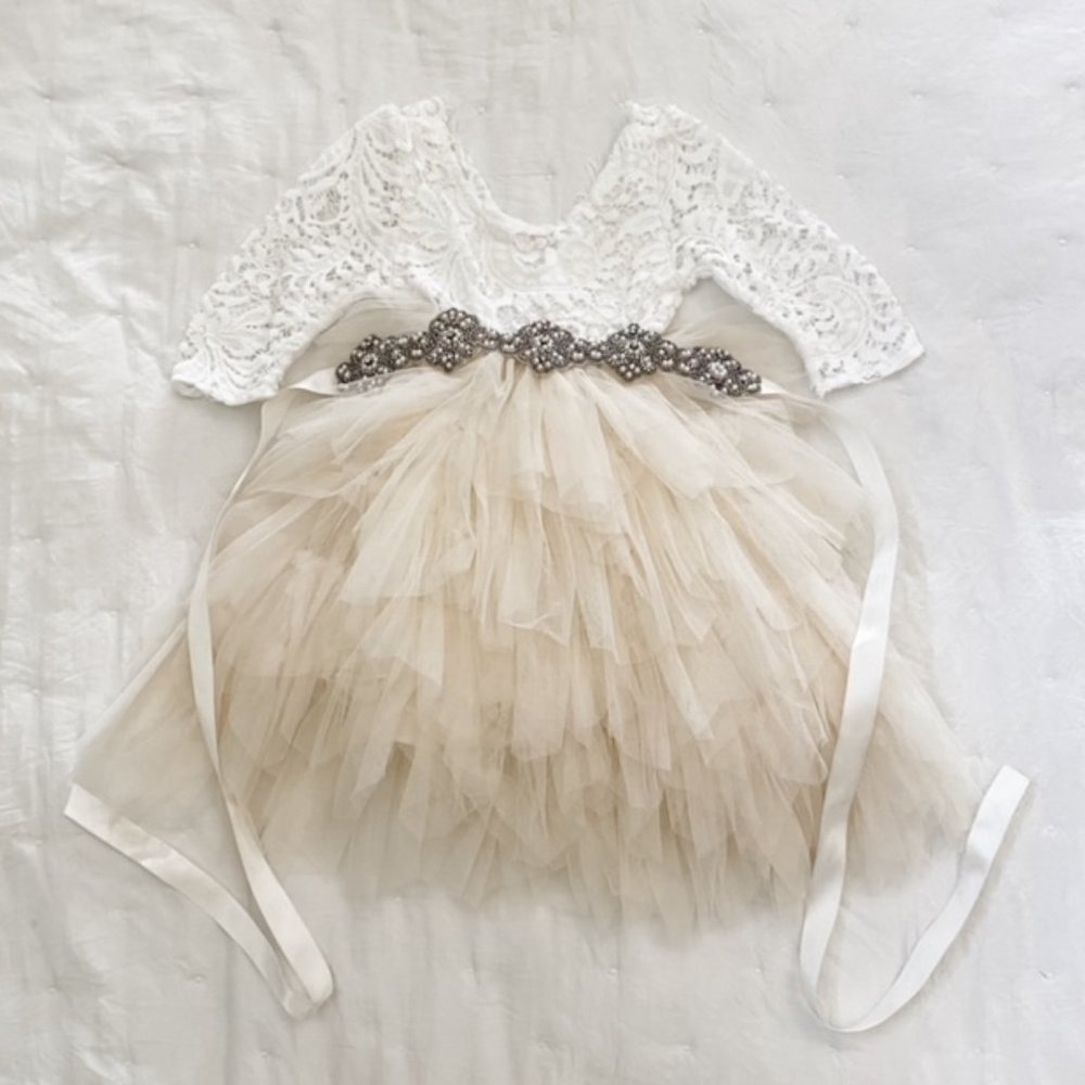 Girls Dress w/ Jeweled Belt - Size 5